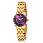 ساعة كوارتز نسائية بمينا بنفسجي