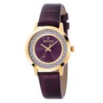 ساعة كوارتز نسائية بمينا بنفسجي