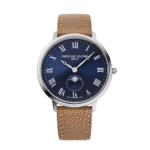 ساعة كلاسيكية بميناء أزرق