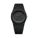 ساعة كوارتز رجالية مصنوعة من البولي كربونات المسحوقة مع مينا أسود