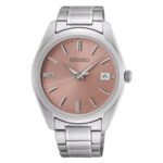 Quartz Analog Men Watch with Pink Dial
