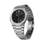 Ultra Thin Men Quartz Watch with Groovy Black Dial - صورة 2