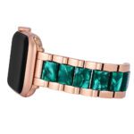 سوار بديل لساعة آبل باللون الأخضر وذهبي وردي (روز جولد) للنساء من آن كلاين - AAC-A008/AAC-A012 - صورة 3
