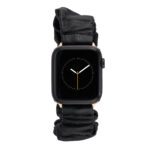 Black Leather Scrunchie Elastic Band for Apple Watch - صورة 2