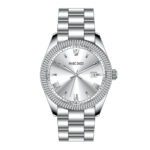 ساعة رجالية بحركة كوارتز ومينا أبيض