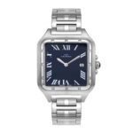 ساعة رجالية بحركة كوارتز مينا أزرق