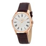 ساعة كوارتز رجالية بمينا فضي أبيض