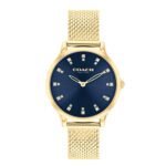 ساعة كوارتز نسائية بمينا أزرق داكن