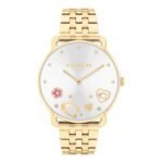 ساعة إليوت النسائية ذات المينا الأبيض والذهبي