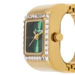 Women's Alloy Watch with Traditional Hands and Green Sunray Dial - صورة 2