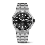 ساعة Icon Venture الرجالية بمينا أسود وسوار فضي