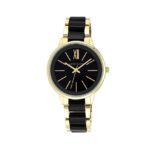 ساعة نسائية كوارتز بمينا أسود