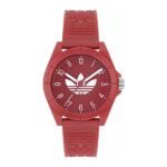 ساعة كوارتز للرجال والنساء بميناء أحمر