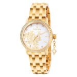 ساعة كوارتز نسائية بمينا فضي أبيض