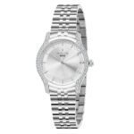 ساعة كوارتز نسائية بمينا فضي