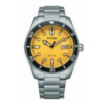 Men's Watch with Optical Powered Movement and Yellow Dial
