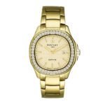 ساعة كوارتز رجالية بمينا ذهبي