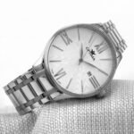 men's watch with quartz movement and white dial - صورة 3