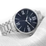 men's watch with quartz movement and blue dial - صورة 3
