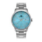 ساعة كوارتز رجالية بمينا أزرق فاتح