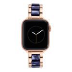 سوار بديل لساعة آبل باللون الأزرق وذهبي وردي (روز جولد) للنساء من آن كلاين - AAC-A009/AAC-A013 - صورة 2