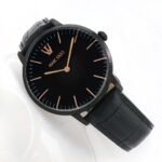 Men's watch quartz movement black dial - صورة 3