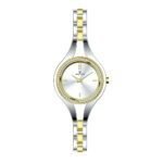 ساعة نسائية بحركة كوارتز ومينا أبيض