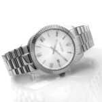 Men's watch quartz movement white dial - صورة 3