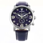 ساعة رجالية بحركة كوارتز مينا أزرق