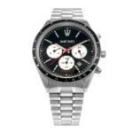 ساعة رجالية بحركة كوارتز ومينا أسود