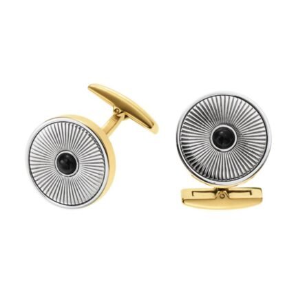 Gold and gray cufflinks