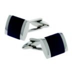 Silver and blue cufflinks